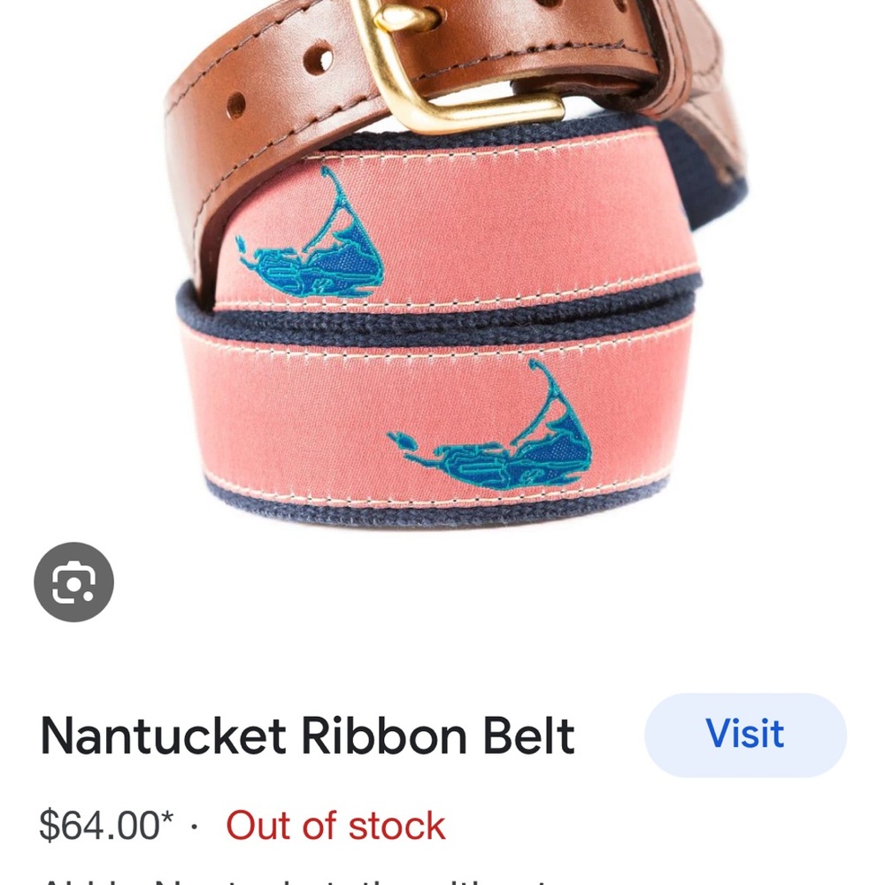 Authentic Nantucket Island Ribbon Belt